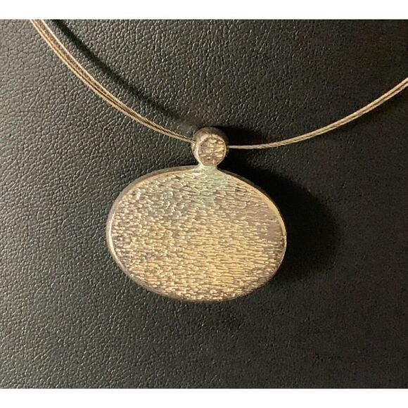 Vintage Express Black Stone Choker Necklace, in Silver tone, Stamped - Picture 3 of 4